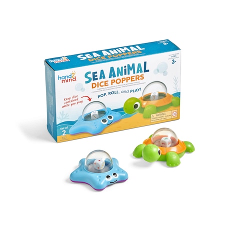 Hand2Mind Sea Animal Dice Poppers, 2-Piece Set 95388